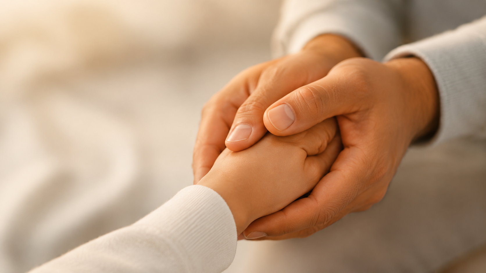 Mãos em gesto de acolhimento fraterno
